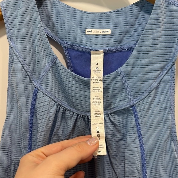 Lululemon  athletic tank top blue size 4 - Picture 4 of 10
